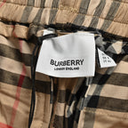 Beige Nylon Check Swim - Men's