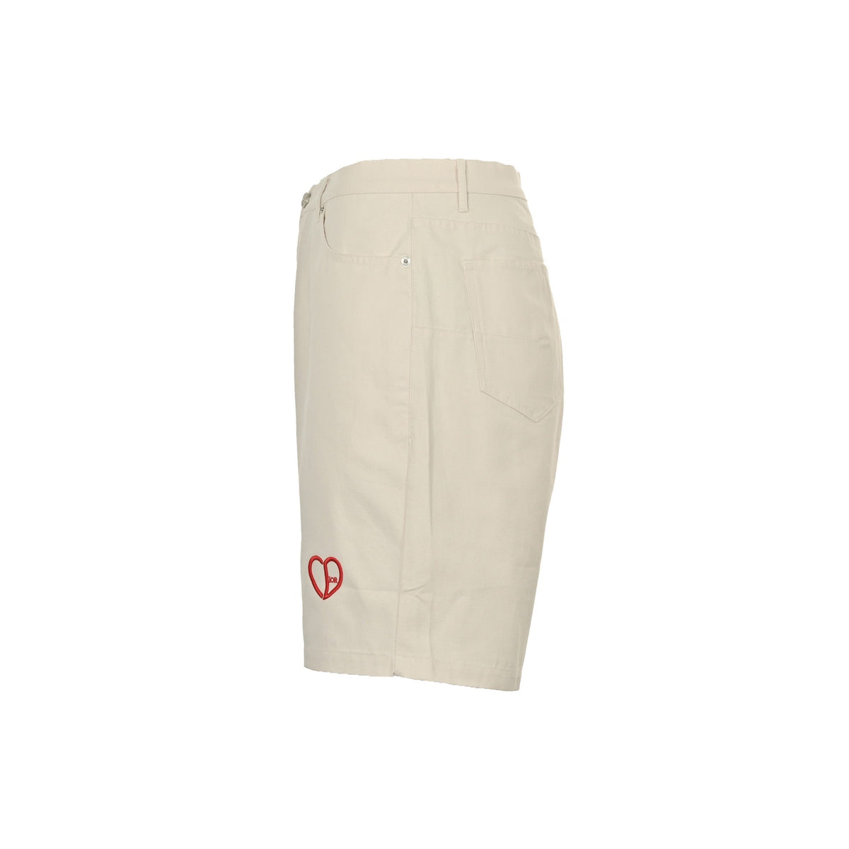 Cream Cotton Heart Motif Straight - Men's