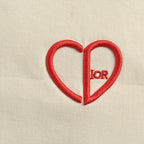 Cream Cotton Heart Motif Straight - Men's