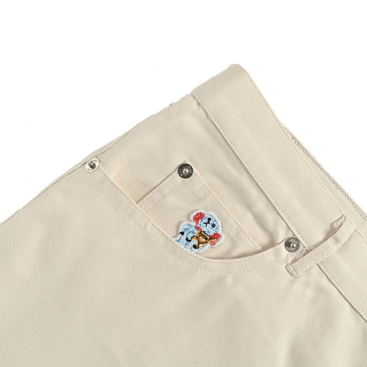 Cream Cotton Heart Motif Straight - Men's