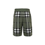 Olive Nylon Check Swim - Men's