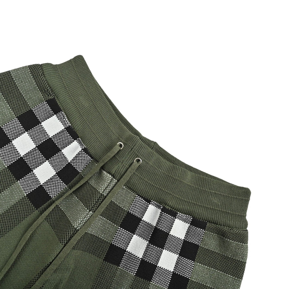 Olive Nylon Check Swim - Men's