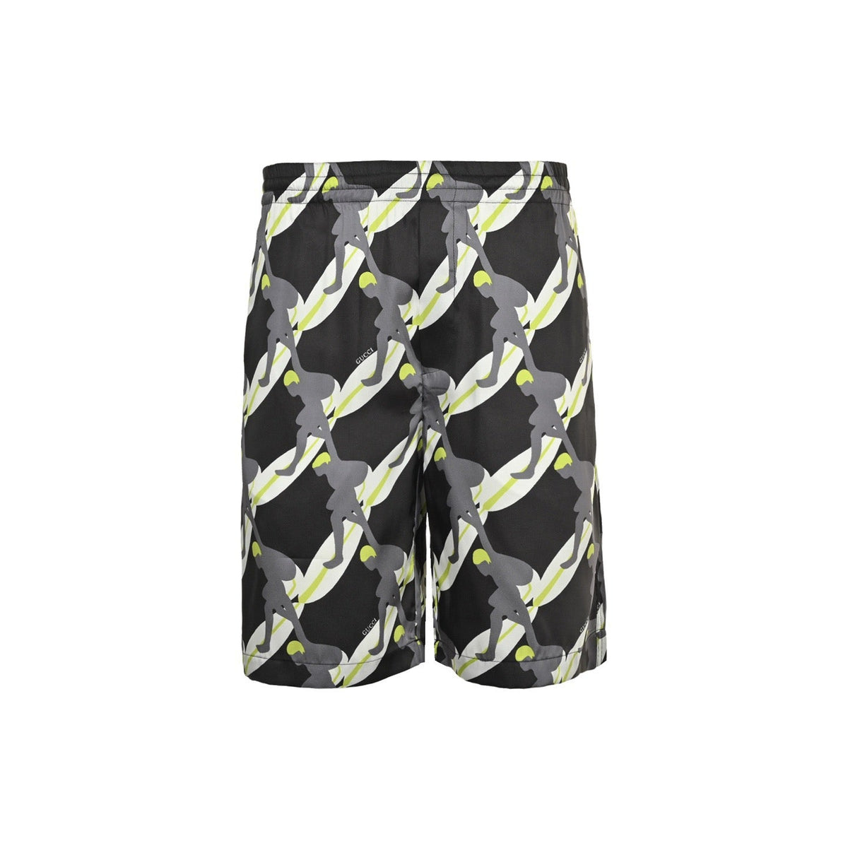 Black Nylon Print Swim - Men's