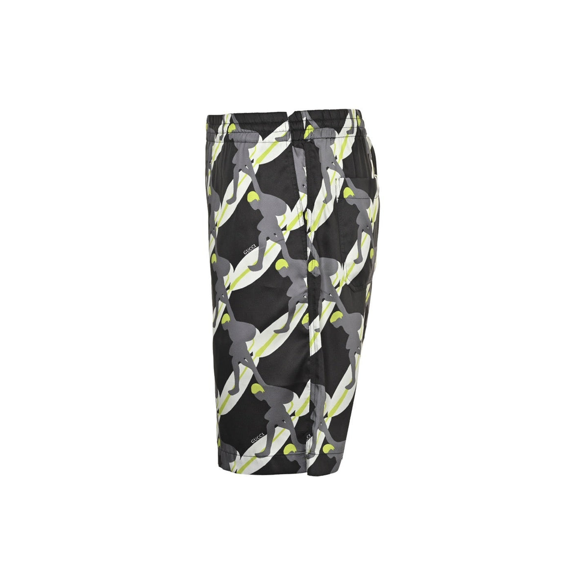 Black Nylon Print Swim - Men's