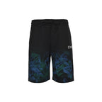 Black Cotton Print Drawstring - Men's