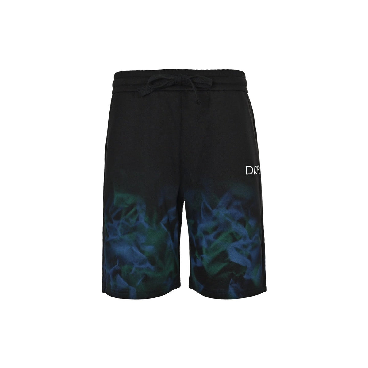 Black Cotton Print Drawstring - Men's