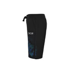 Black Cotton Print Drawstring - Men's
