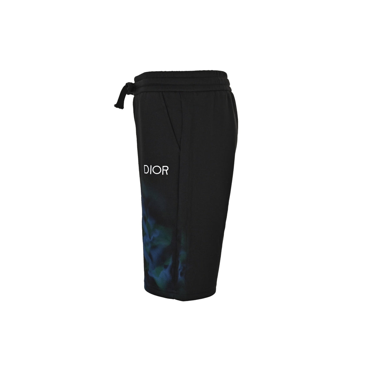 Black Cotton Print Drawstring - Men's