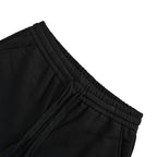 Black Cotton Print Drawstring - Men's