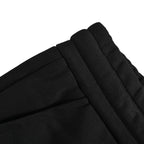 Black Cotton Print Drawstring - Men's