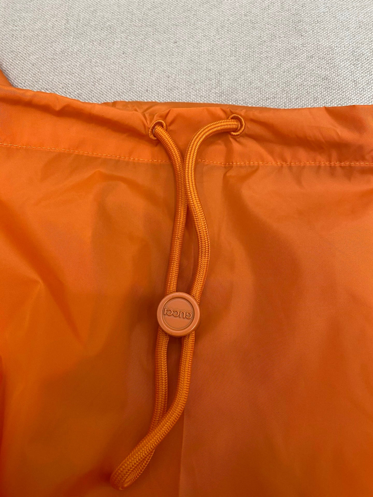 Orange Nylon Badeshorts mit Kontrastband – Herren