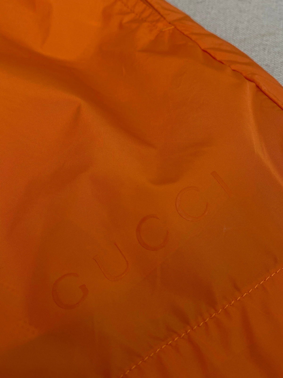Orange Nylon Badeshorts mit Kontrastband – Herren