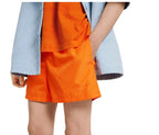 Orange Nylon Badeshorts mit Kontrastband – Herren