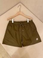 Orangefarbene Badeshorts aus schlichtem Nylon – Herren