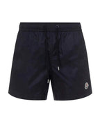 Orangefarbene Badeshorts aus schlichtem Nylon – Herren