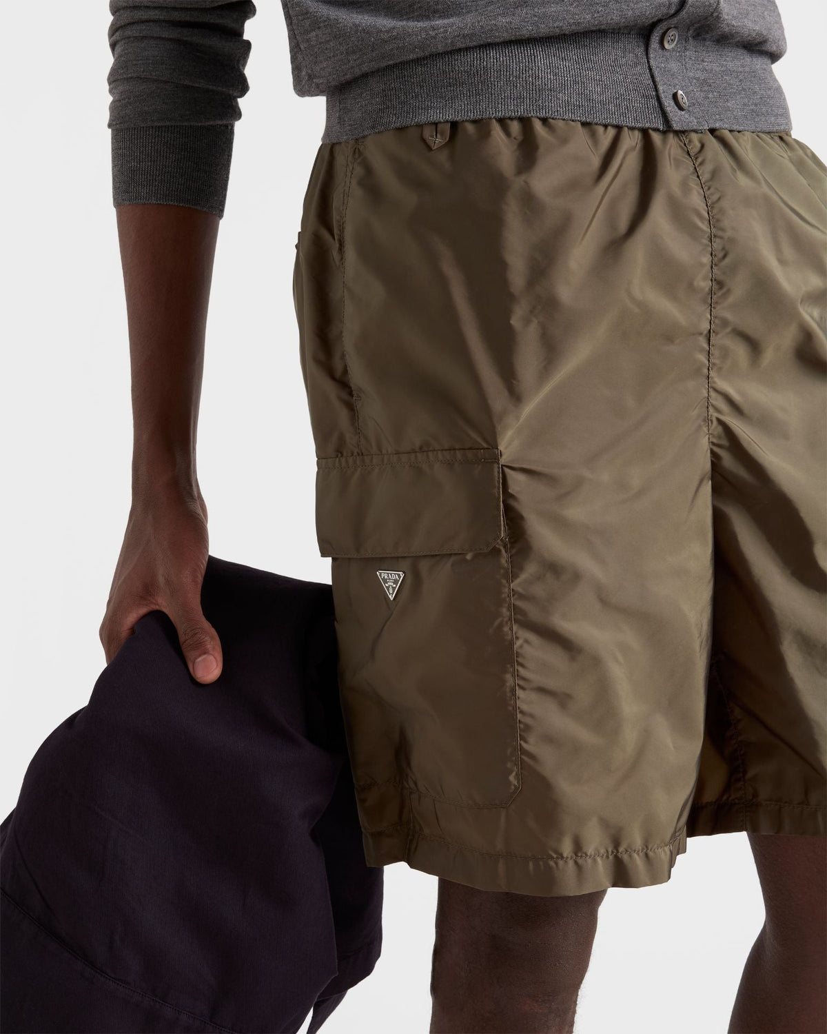 Marineblaues Nylon Cargo - Herren