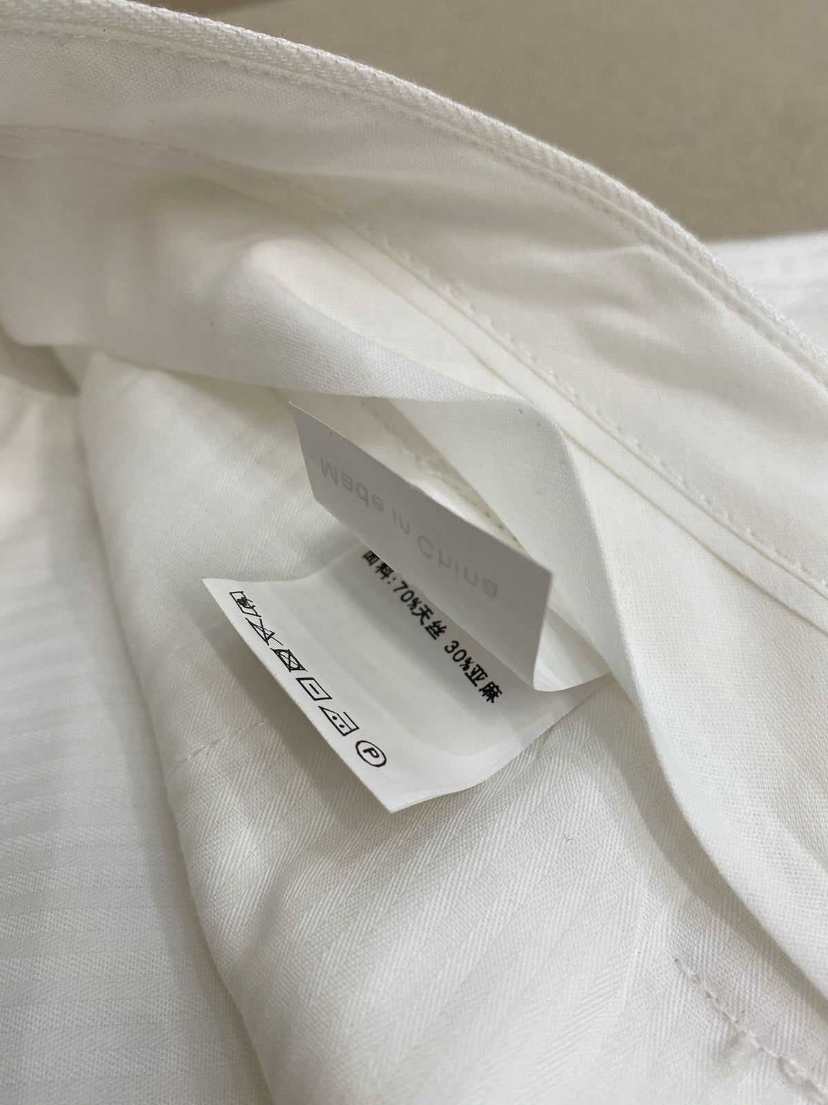 White Cotton Tailored Cargo - Men's