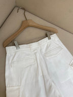 White Cotton Tailored Cargo - Men's