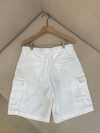 White Cotton Tailored Cargo - Men's