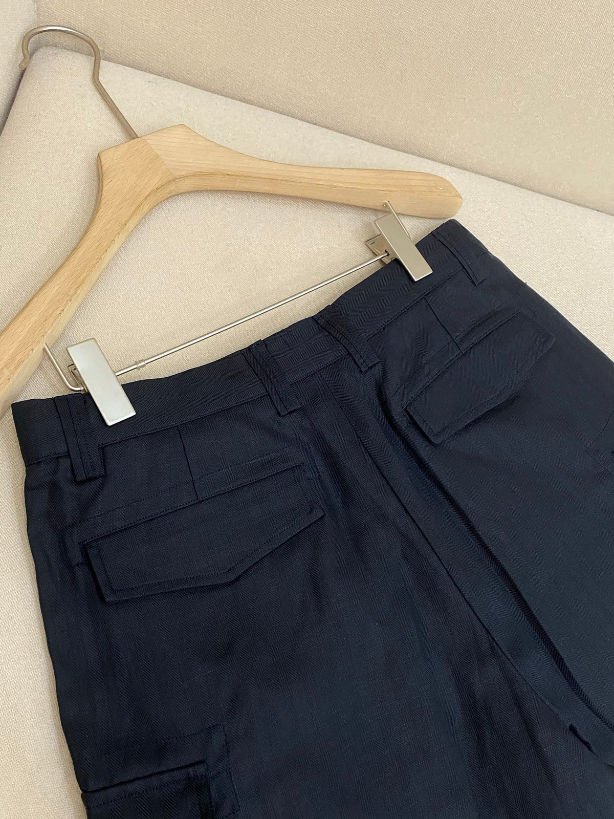 White Cotton Tailored Cargo - Men's