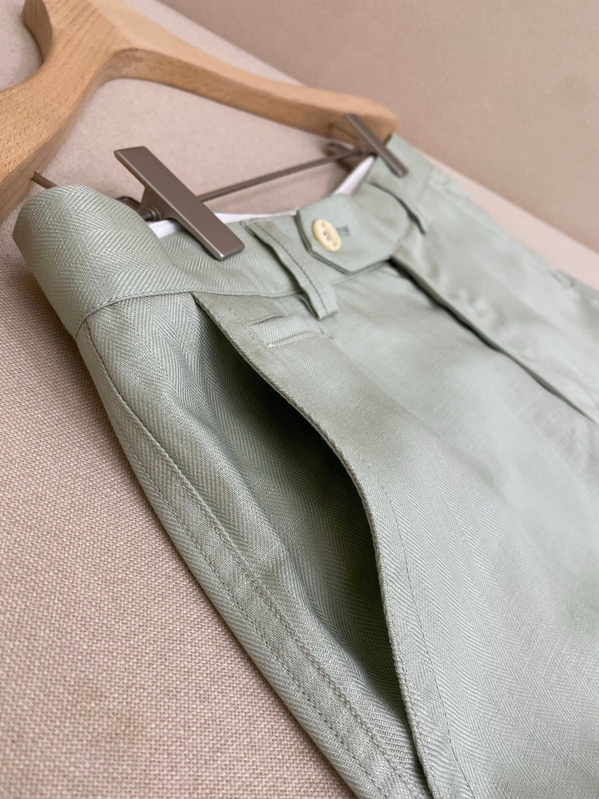 White Cotton Tailored Cargo - Men's