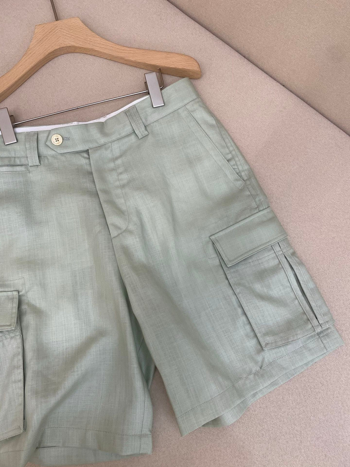 White Cotton Tailored Cargo - Men's