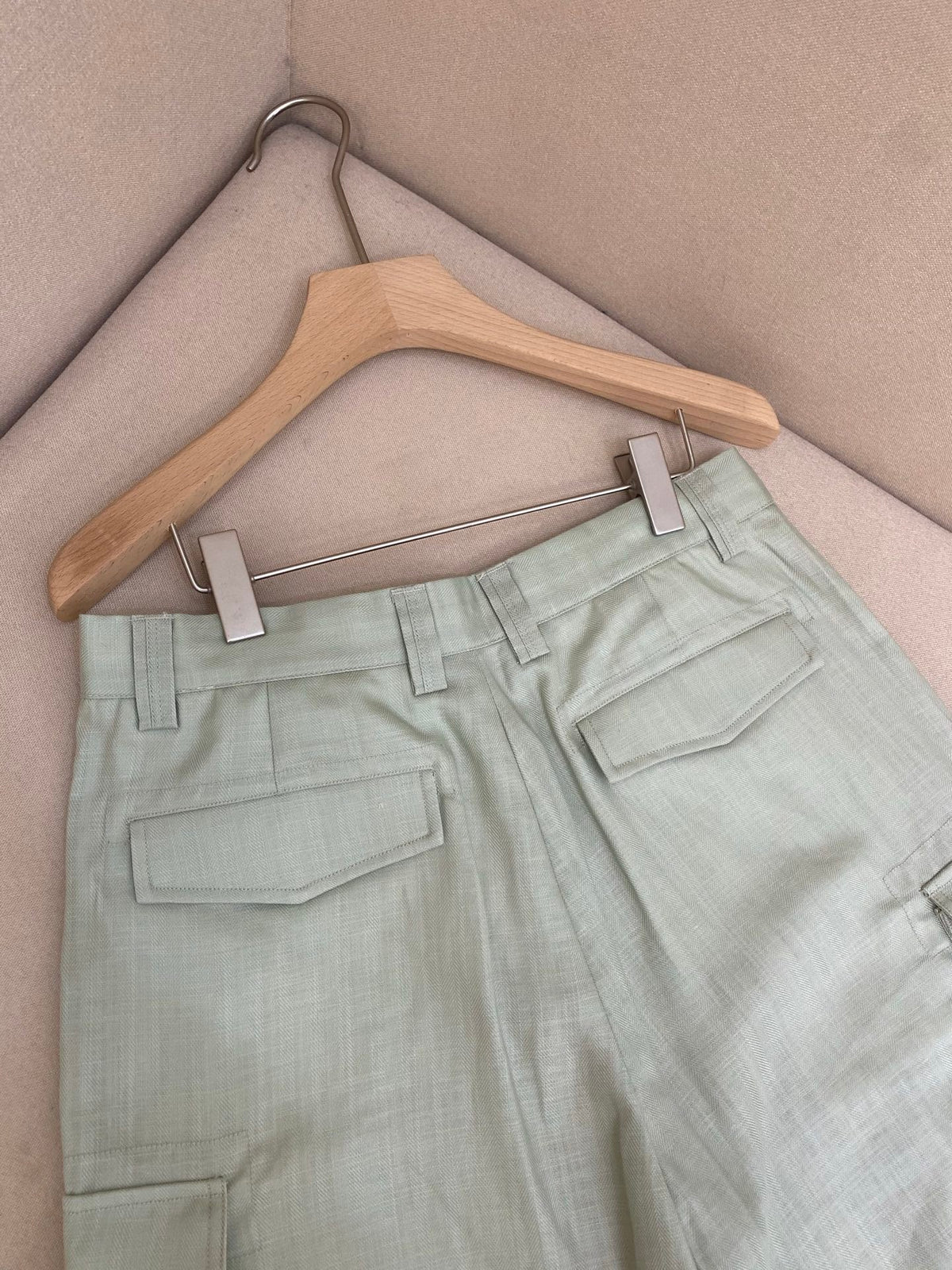 White Cotton Tailored Cargo - Men's