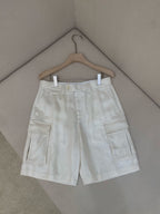 White Cotton Tailored Cargo - Men's