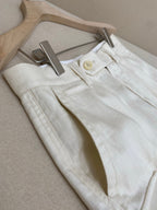 White Cotton Tailored Cargo - Men's