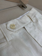 White Cotton Tailored Cargo - Men's