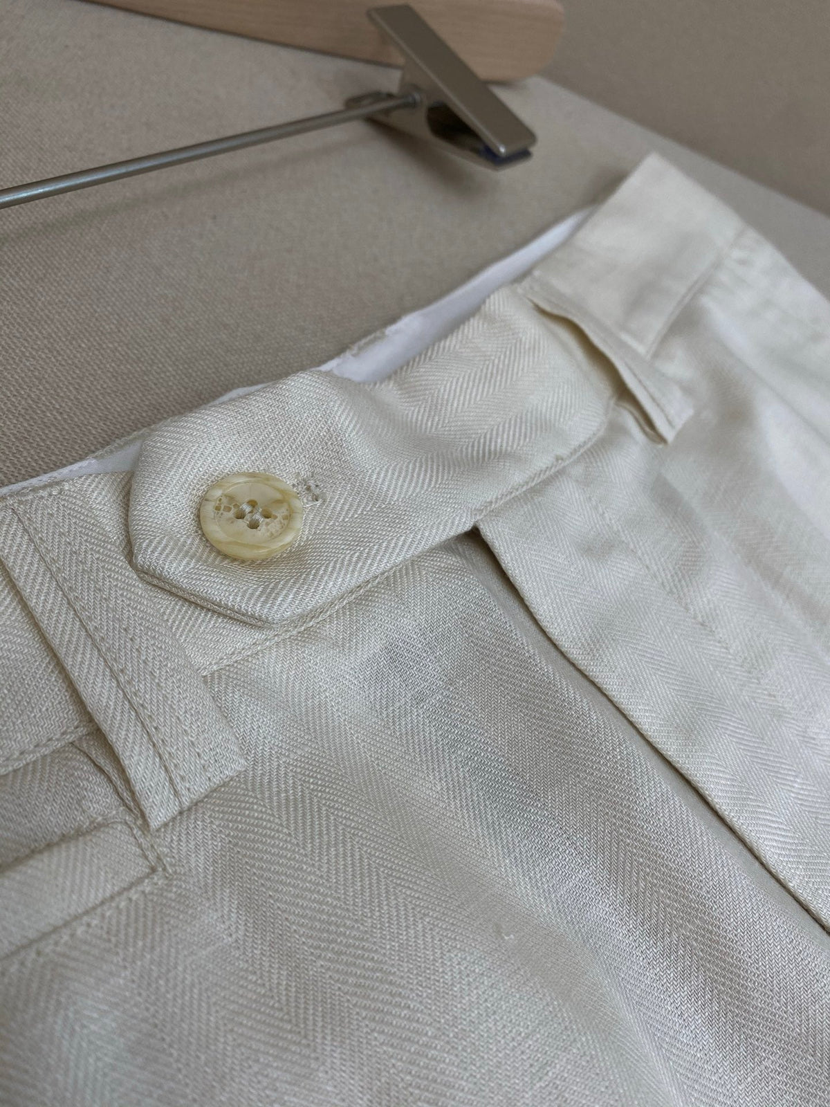 White Cotton Tailored Cargo - Men's
