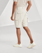 White Cotton Tailored Cargo - Men's
