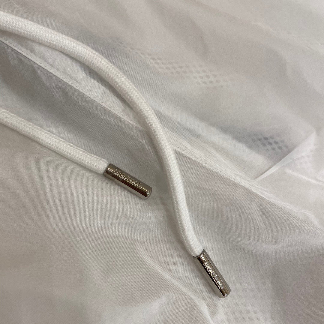 White Nylon Contrast Trim Swim - Men's