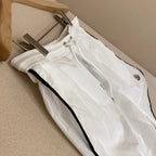 White Nylon Contrast Trim Swim - Men's