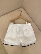White Nylon Contrast Trim Swim - Men's