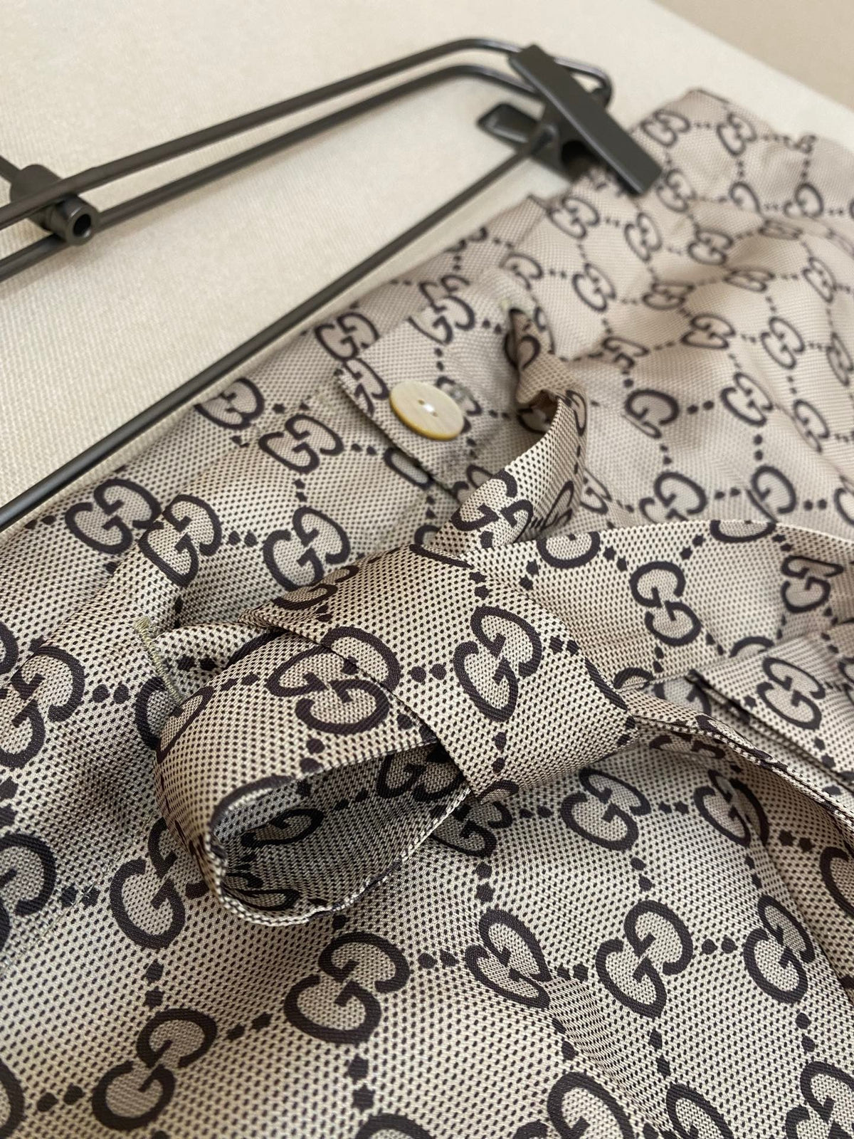 Beige Canvas Monogram Wide-Leg - Men's