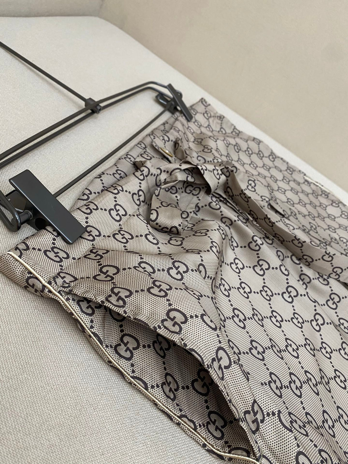 Beige Canvas Monogram Wide-Leg - Men's