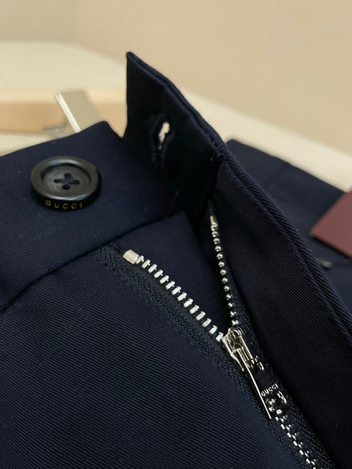 Navy Cotton Tailored Straight - Men's