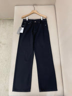 Marineblaue Jeans, schlicht, weites Bein – Damen