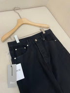 Marineblaue Jeans, schlicht, weites Bein – Damen