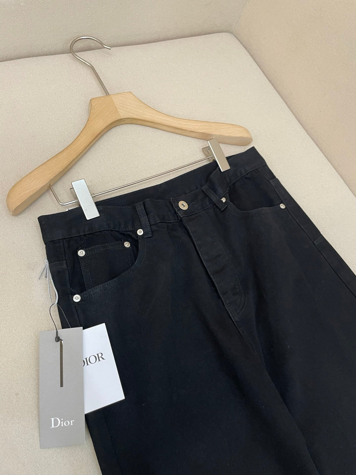 Marineblaue Jeans, schlicht, weites Bein – Damen