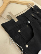 Marineblaue Jeans, schlicht, weites Bein – Damen