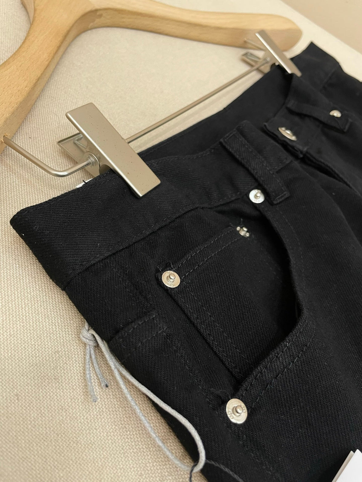 Marineblaue Jeans, schlicht, weites Bein – Damen