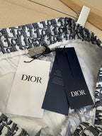 Blaue Baumwoll-Monogramm-Hose mit weitem Bein – Herren