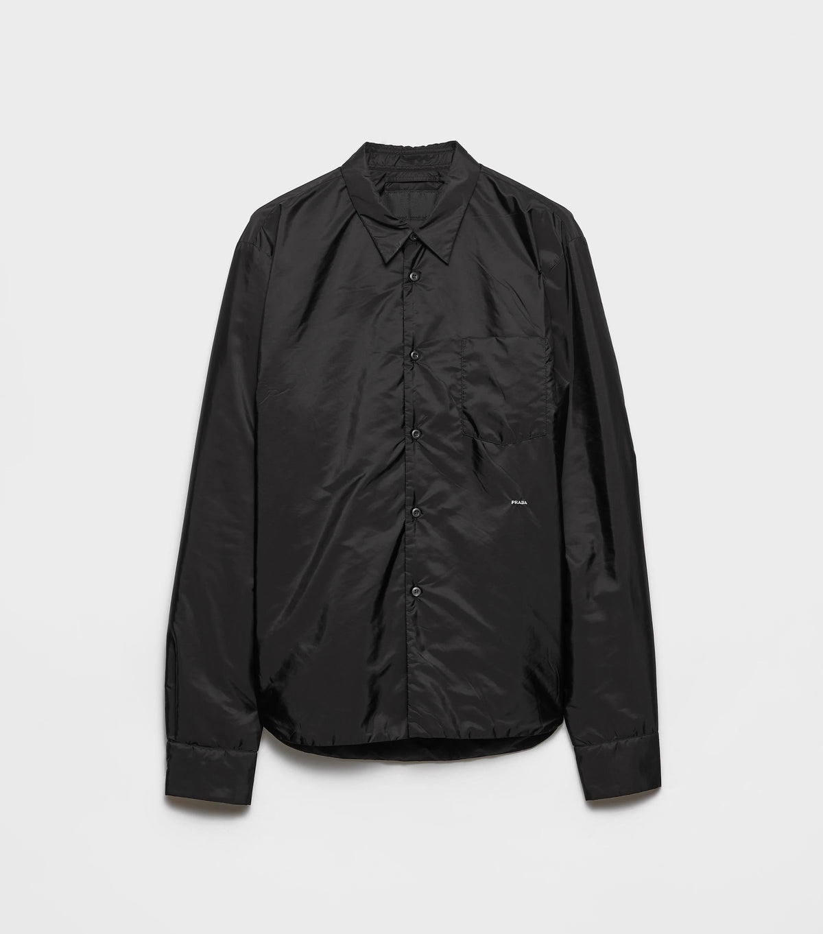 Black Nylon Tonal Shirt Jacket - Men's