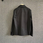 Schwarze Leder-Hemdjacke – Herren