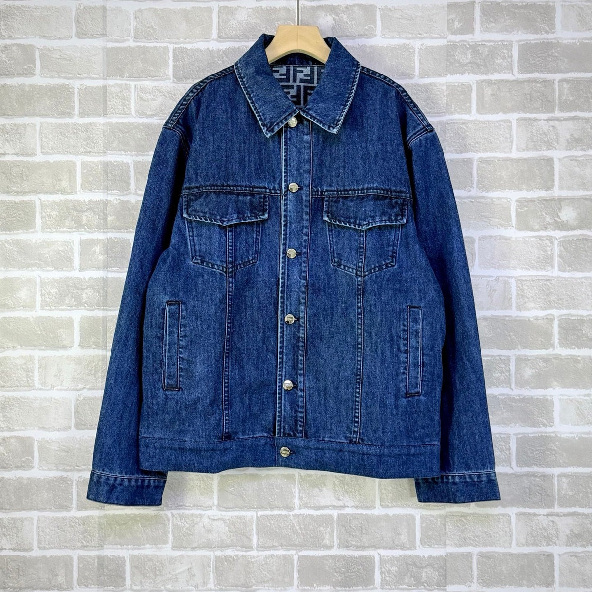 Blue Denim Washed Trucker - Men's