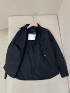 Schwarze schlichte Hemdjacke aus Nylon – Herren