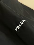 Schwarze schlichte Hemdjacke aus Nylon – Herren