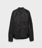 Schwarze schlichte Hemdjacke aus Nylon – Herren